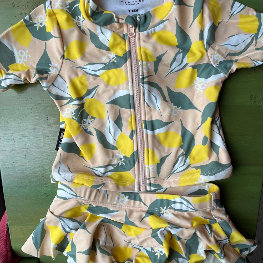 Lemon Print Kids Rashguard Set